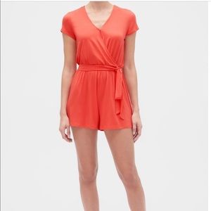 GAP wrap romper coral small
